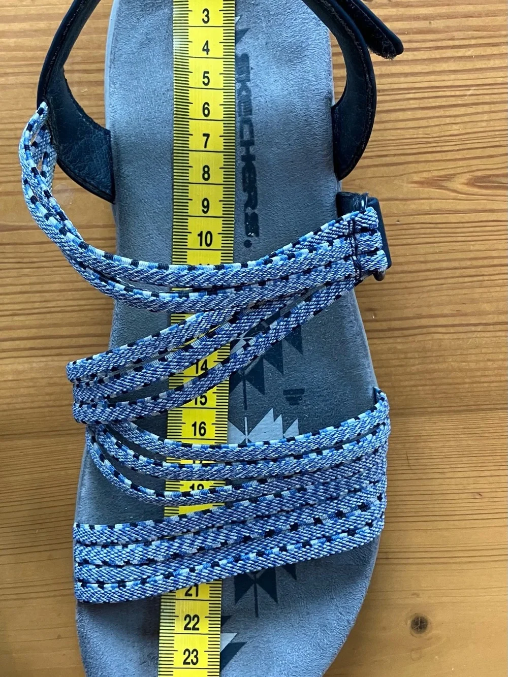 Skechers Women's Blue Braided-Strap Memory Foam Sandals